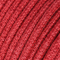 Textilkabel Jute Körsbärsröd-Lampconcept.se