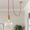 Textilkabel Jute Körsbärsröd-Lampconcept.se