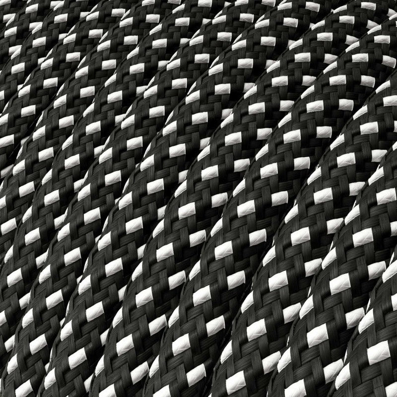 Textilkabel Stjärnor Svart/Vit-Lampconcept.se