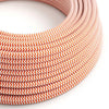 Textilkabel Orange/Vit Randigt-Lampconcept.se