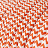Textilkabel Orange/Vit Randigt-Lampconcept.se