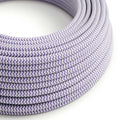 Textilkabel Violett Lila/Vit Randigt