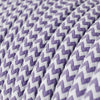 Textilkabel Violett Lila/Vit Randigt-Lampconcept.se