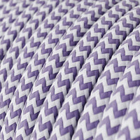 Textilkabel Violett Lila/Vit Randigt-Lampconcept.se