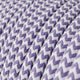 Textilkabel Violett Lila/Vit Randigt