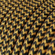 Textilkabel Svart/Guld Zig Zag