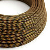 Textilkabel Svart/Guld Zig Zag-Lampconcept.se