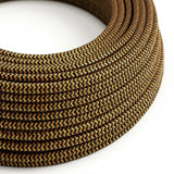 Textilkabel Svart/Guld Zig Zag-Lampconcept.se