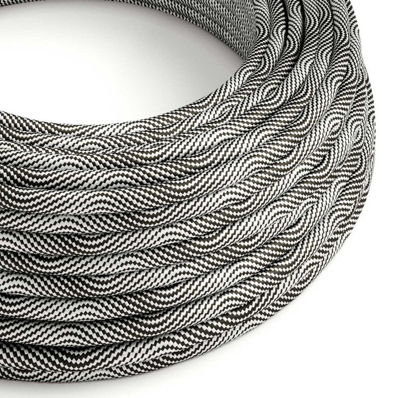 Textilkabel Silver/Svart-Lampconcept.se