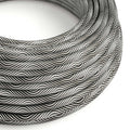 Textilkabel Silver/Svart