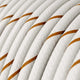Textilkabel Celine Vit/Guld