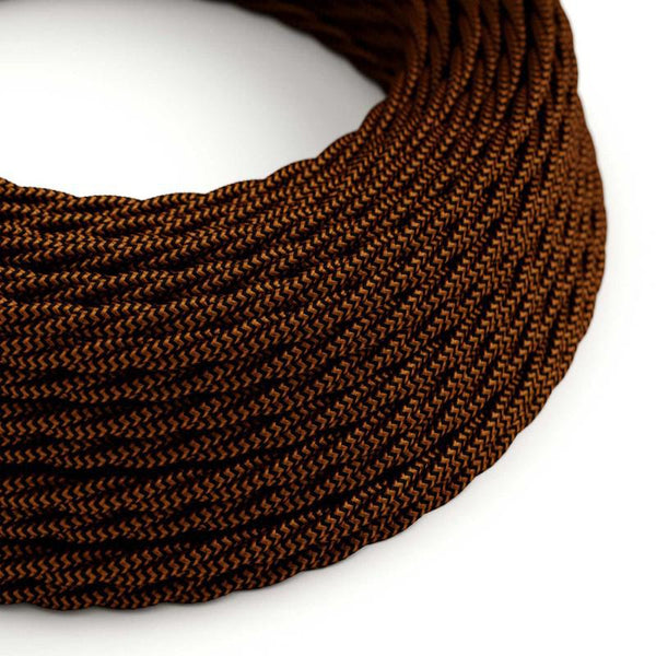 Tvinnad Textilkabel Svart/Whisky-Lampconcept.se