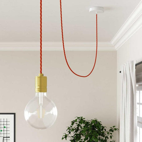 Tvinnad Textilkabel Orange-Lampconcept.se