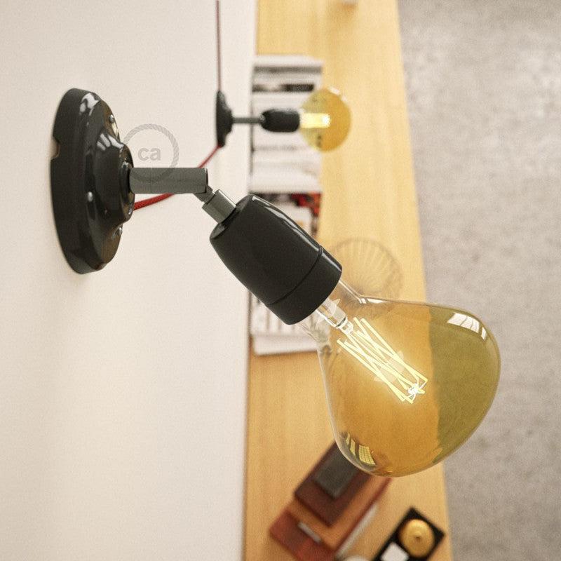 Fermaluce 90° Vägglampa Porslin Svart-Lampconcept.se