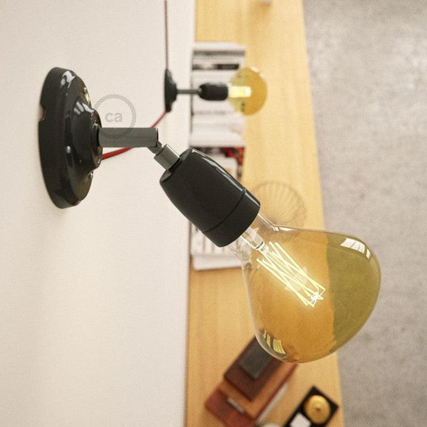 Fermaluce 90° Vägglampa Porslin Svart-Lampconcept.se