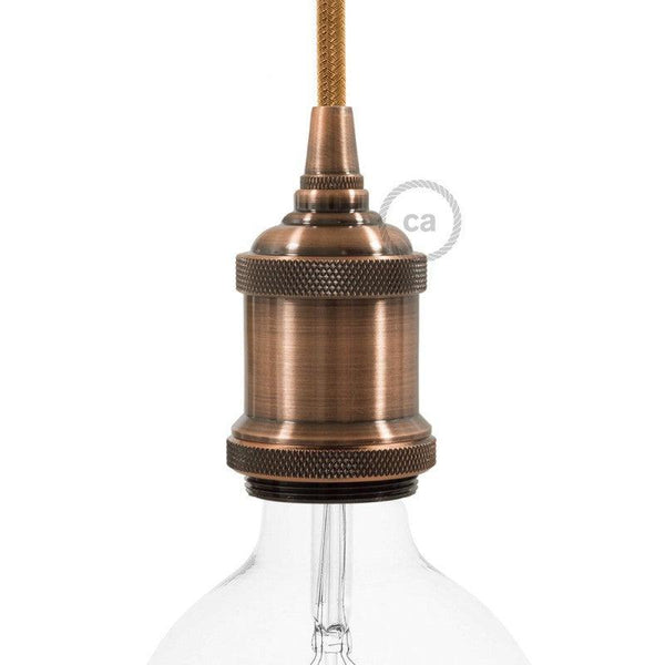 Vintage Lamphållare Borstad Koppar-Lampconcept.se