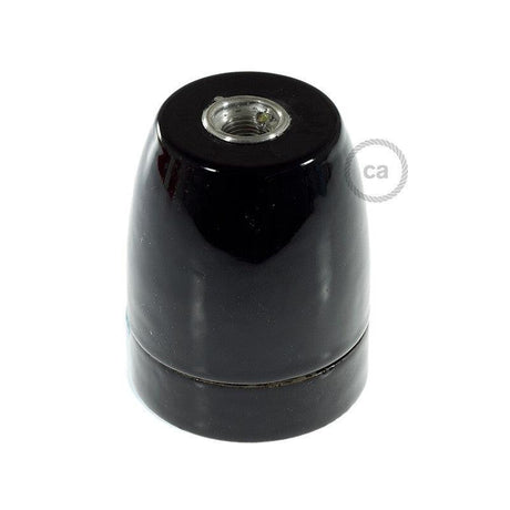 Porslin E27 Sockel Kit Svart-Lampconcept.se