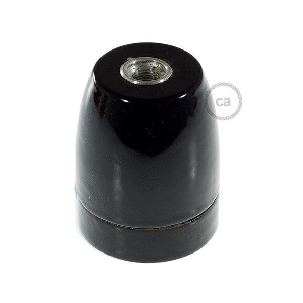 Porslin E27 Sockel Kit Svart-Lampconcept.se