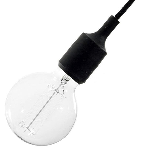 Silikone Lamphållare E27 Svart-Lampconcept.se