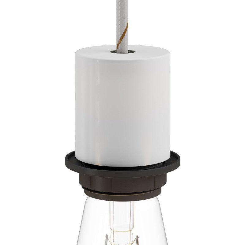 Lamphållare E27 Med Ring Vit-Lampconcept.se