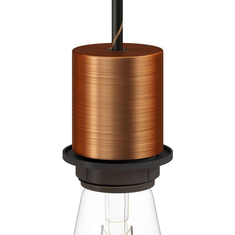 Lamphållare E27 Med Ring Borstad koppar-Lampconcept.se