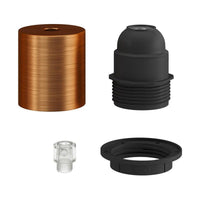 Lamphållare E27 Med Ring Borstad koppar-Lampconcept.se