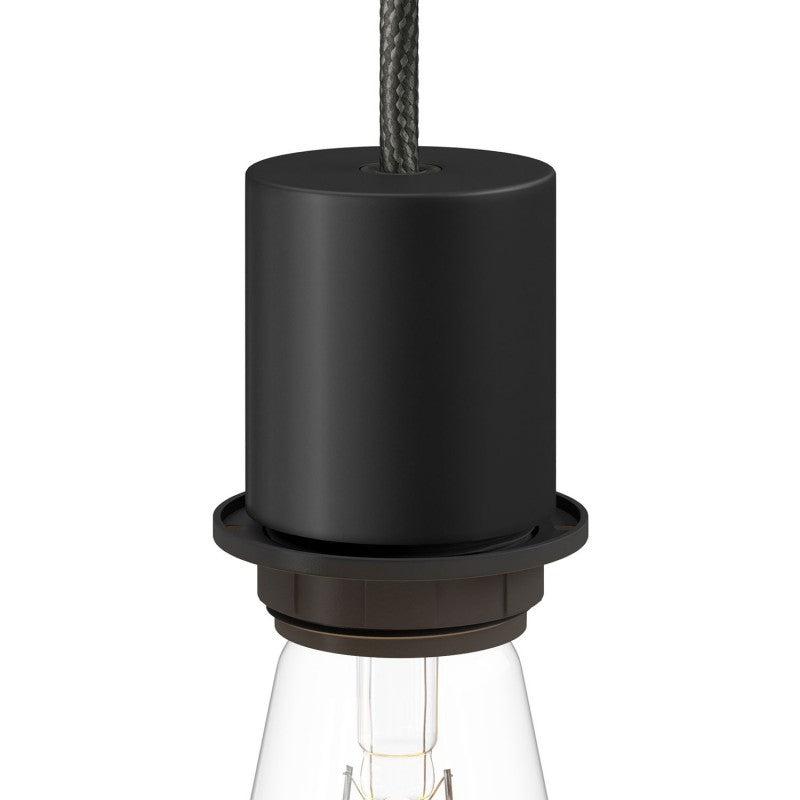 Lamphållare E27 Med Ring Svart-Lampconcept.se