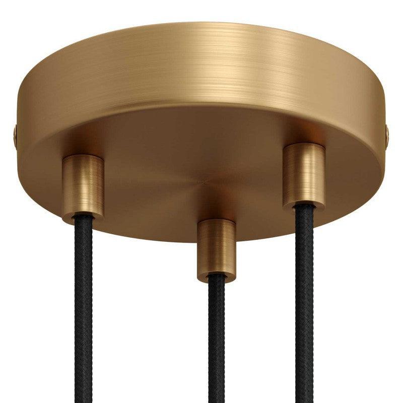 Takkopp För 3 Ø12 Borstad Mässing-Lampconcept.se