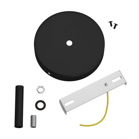 Takkopp För 1 Lampa Med 7cm Skaft Svart-Lampconcept.se