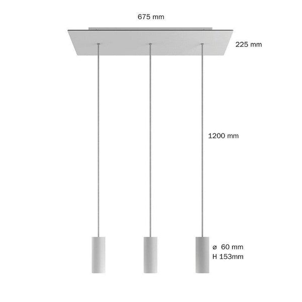 Tube 3-set m. Takkopp Borstad Mässing-Lampconcept.se