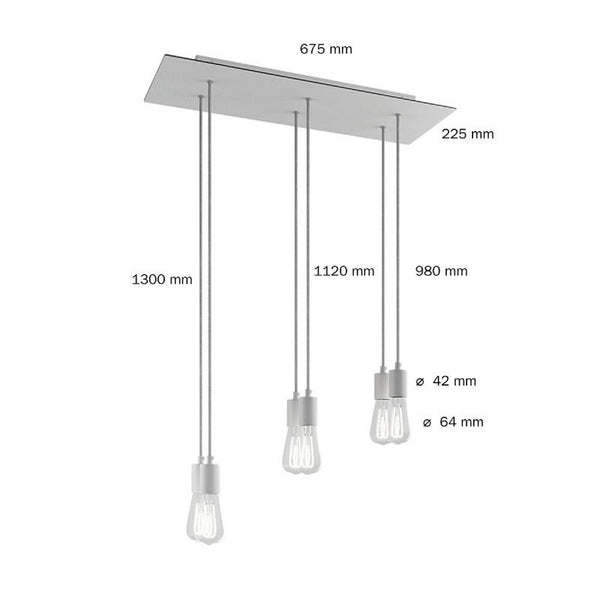 Cylinder 6-ljus Cluster Lampa Vit-Lampconcept.se