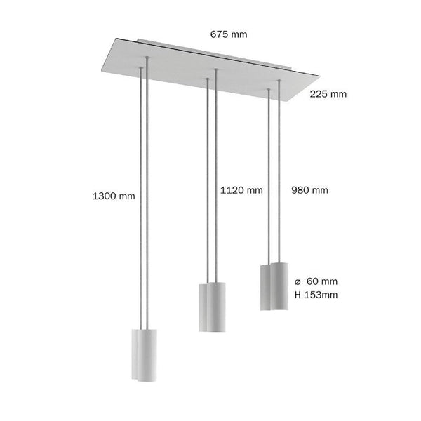 Tube 6-ljus Klusterlampa Mässing-Lampconcept.se