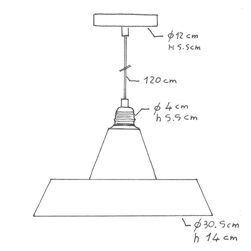 Ceramic Industriell Taklampa Ø30 Grå-Lampconcept.se