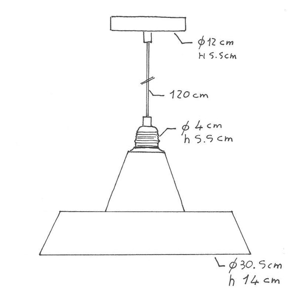 Ceramic Industriell Taklampa Ø30 Grå-Lampconcept.se