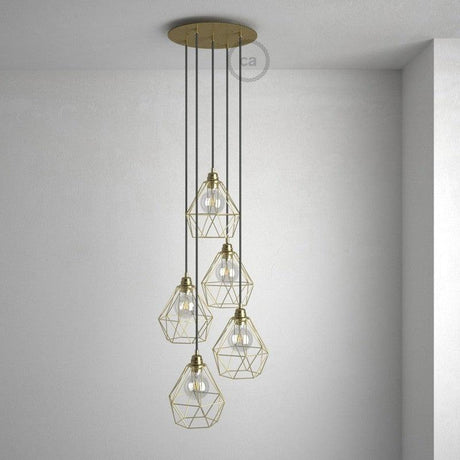 Takkopp XXL För 5 lampor Ø40 Mässing-Lampconcept.se