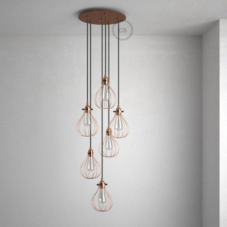 Takkopp XXL För 6 Lampor Ø40 Koppar-Lampconcept.se