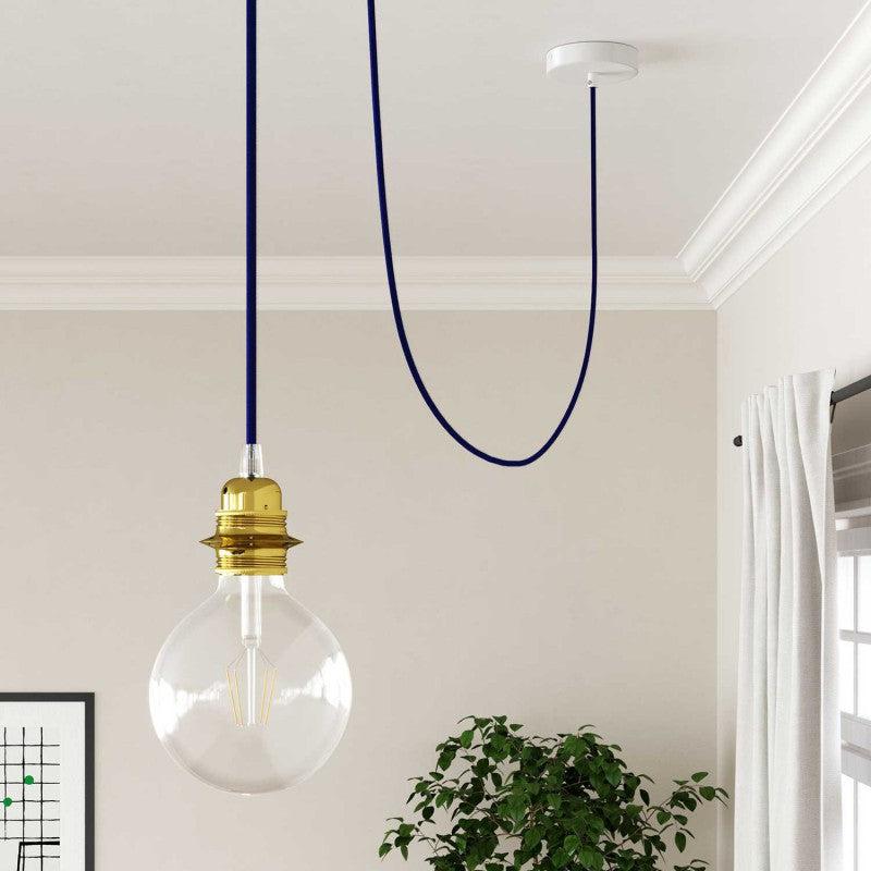 Textilkabel Mörkblå-Lampconcept.se