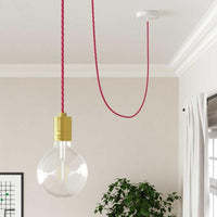 Tvinnad Textilkabel Fuchsia-Lampconcept.se
